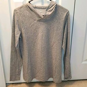Nike grey, hooded, long sleeve shirt M